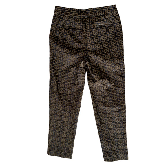 Gorgeous Orla Kiely Navy Olive Crop Jacquard Pants UK8 US4 NWOT - Picture 8 of 8